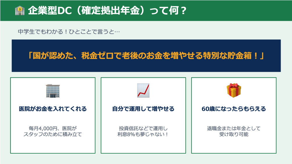 河底歯科・矯正歯科の企業年金制度